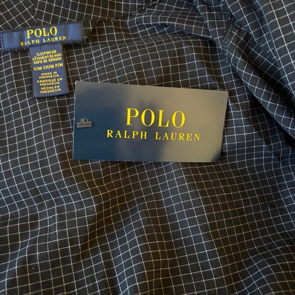 NWT Polo Ralph Lauren Mens Black Check Robe Sleepwear Dressing Gown Size M - Picture 8 of 13